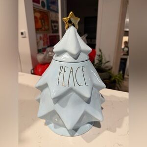 Rae Dunn Peace Ceramic Christmas Cookie Jar